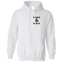 Load image into Gallery viewer, White Fierce &amp; Noble Logo Hoodie
