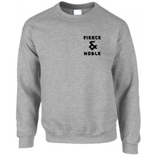Load image into Gallery viewer, Heather Grey Fierce &amp; Noble Logo Jumper
