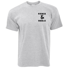 Load image into Gallery viewer, Heather Grey Fierce &amp; Noble Logo T Shirt
