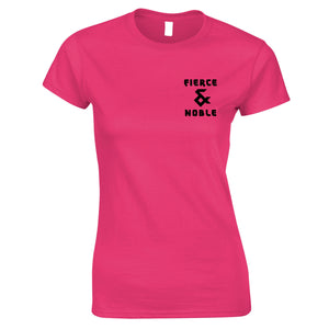 Pink Fierce & Noble Logo Womens T Shirt